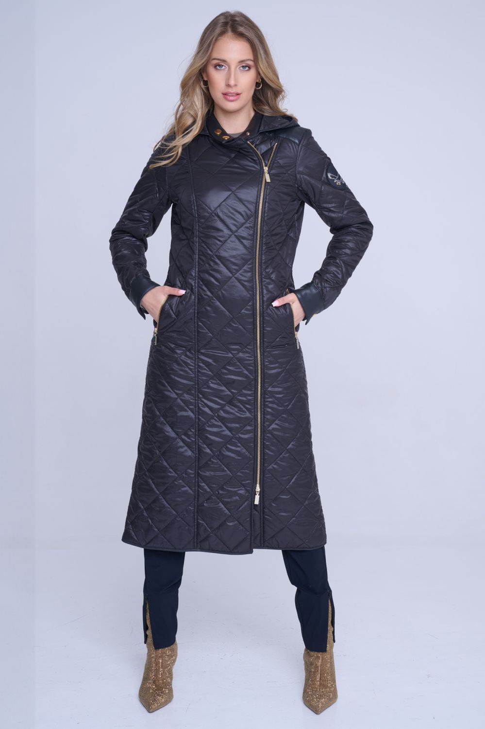 643-257D dlouhý prošívaný křivák