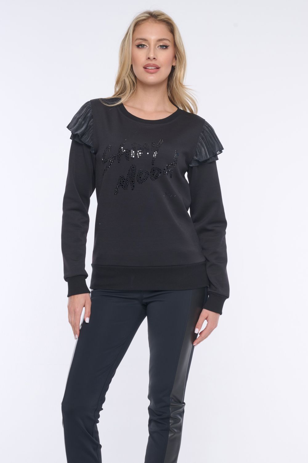 253-741 mikina s krystal nápisem