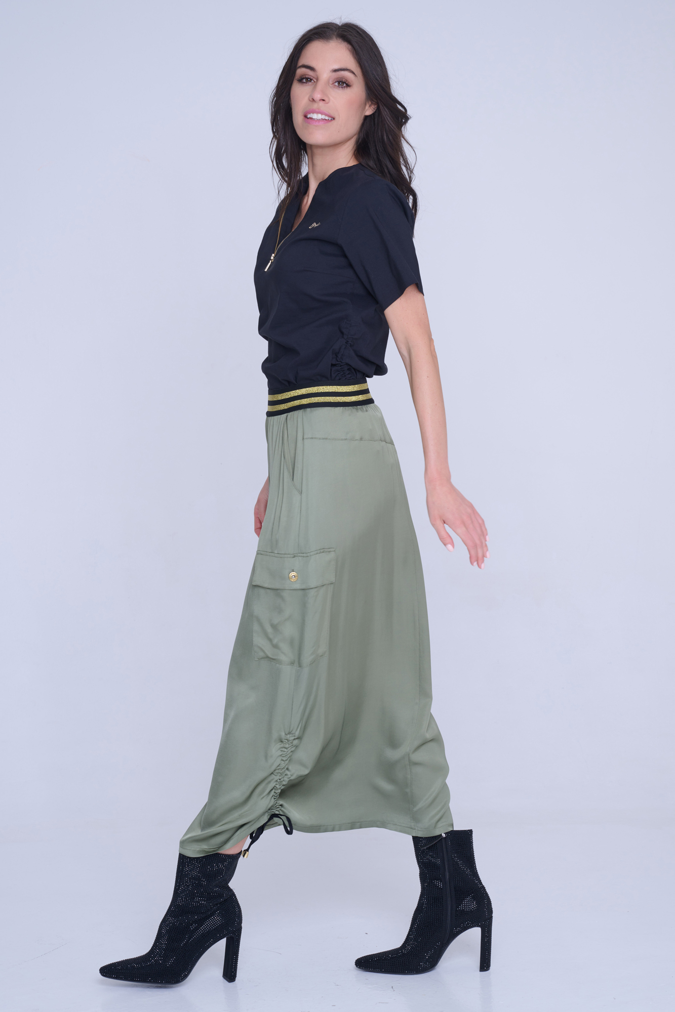 detail 143-641A sukně cargo + kapsy khaki