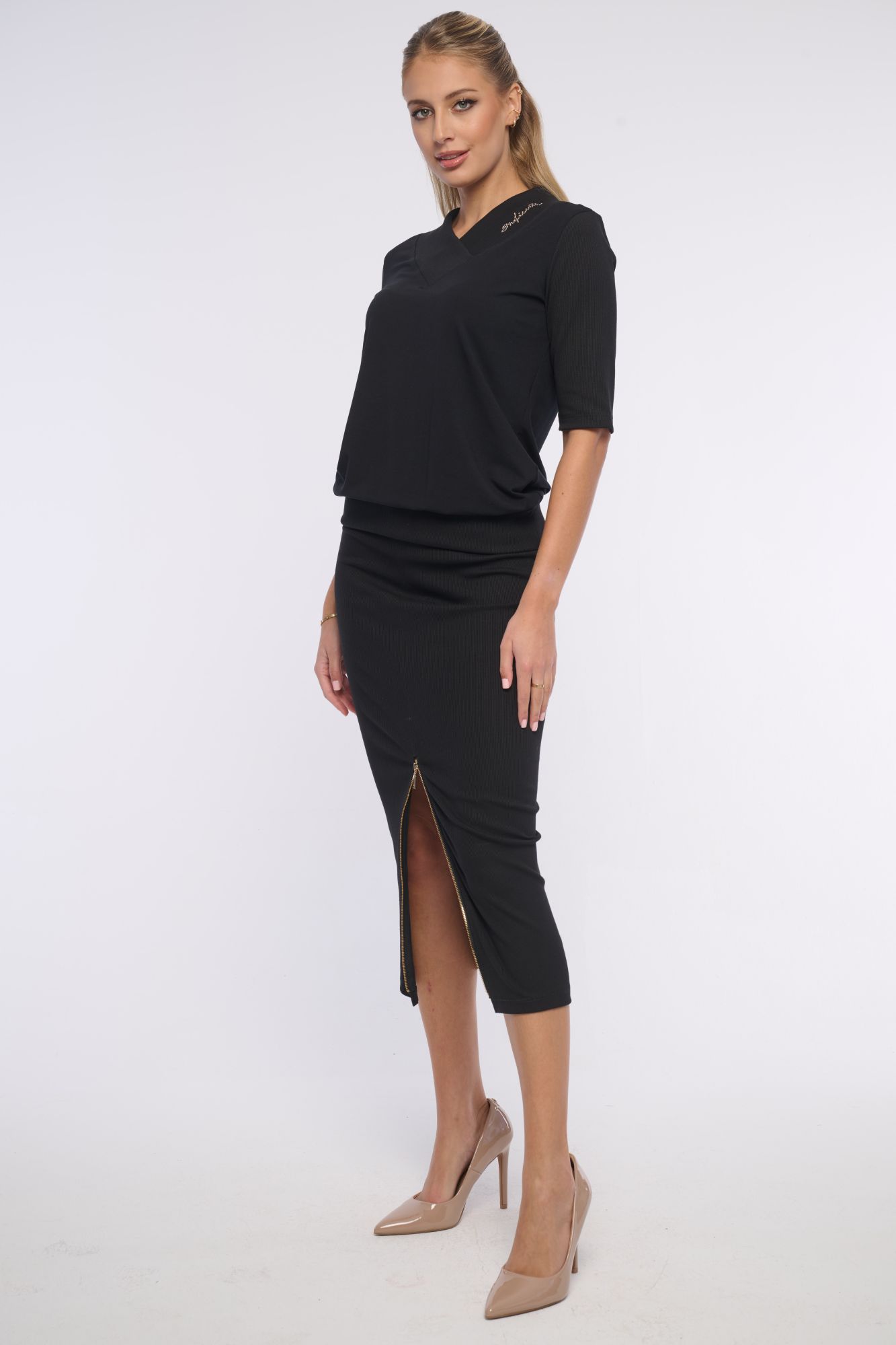 detail 161-672D sukně dlouhá žebrová