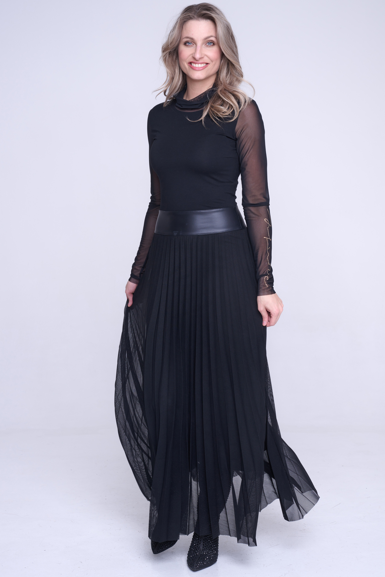 detail 345-517 šaty plisé dlouhé