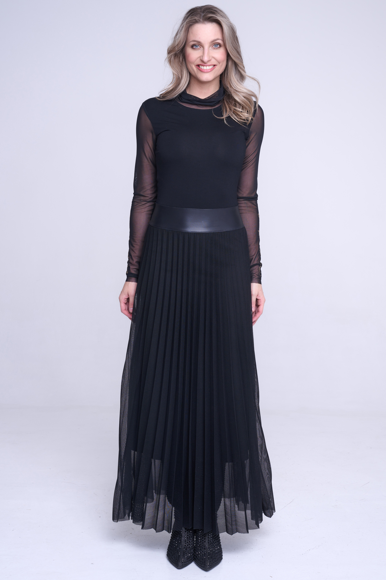 detail 345-517 šaty plisé dlouhé