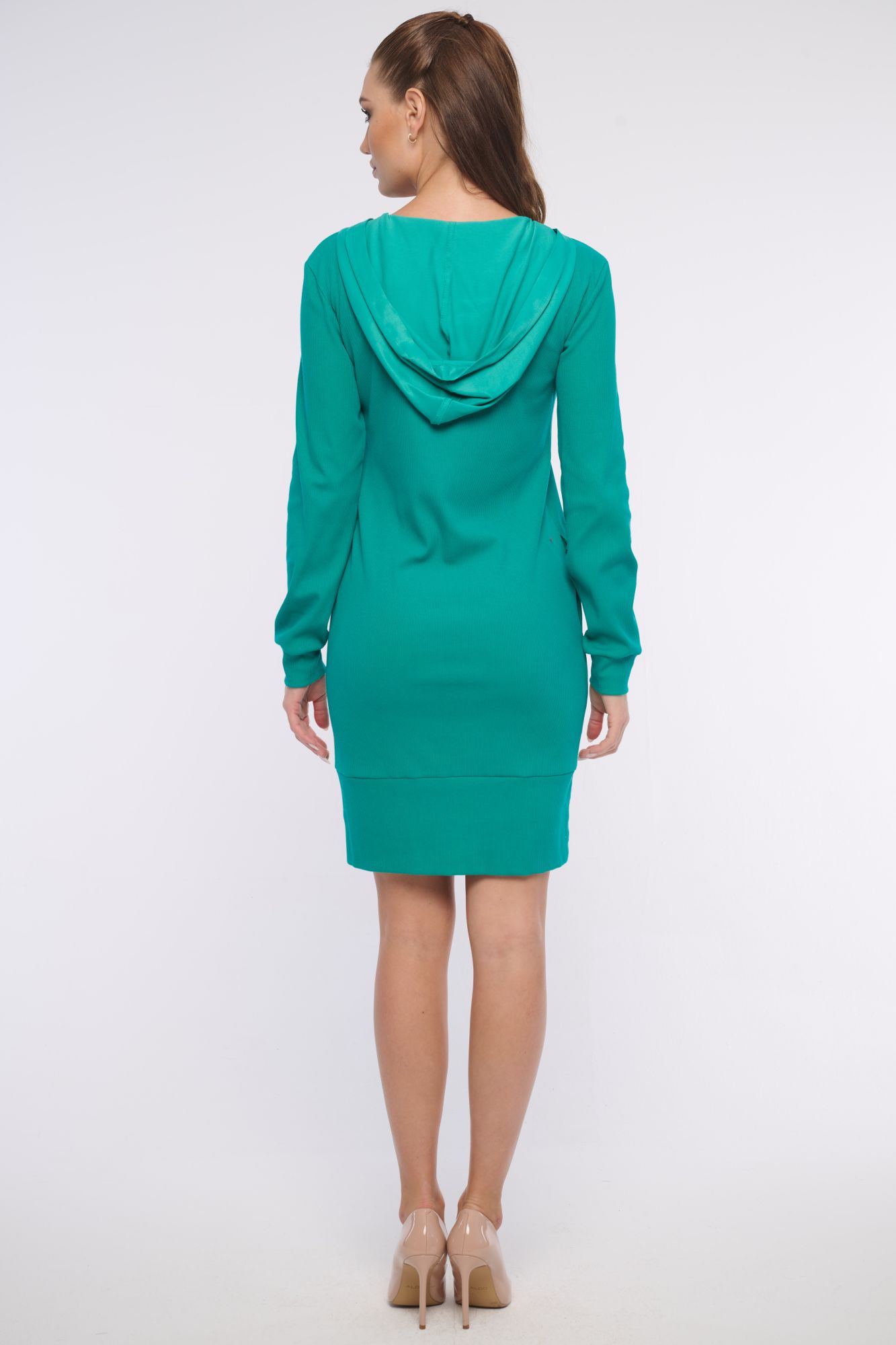 detail 361-589 žebrové mikinové šaty