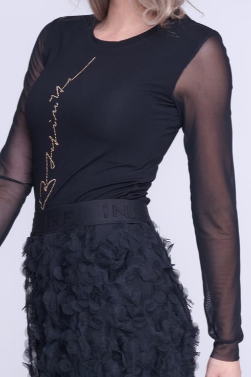 detail 245-695 triko basic s krystaly černá-tyl